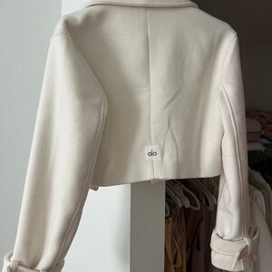Wool Cropped Metro Trench - Ivory